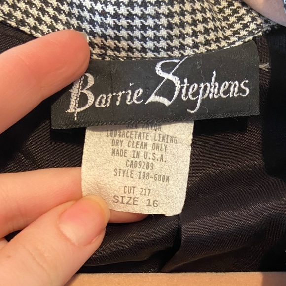 Vintage Barrie Stephens Houndstooth Coat/Blazer - Size 16 - Picture 4 of 5
